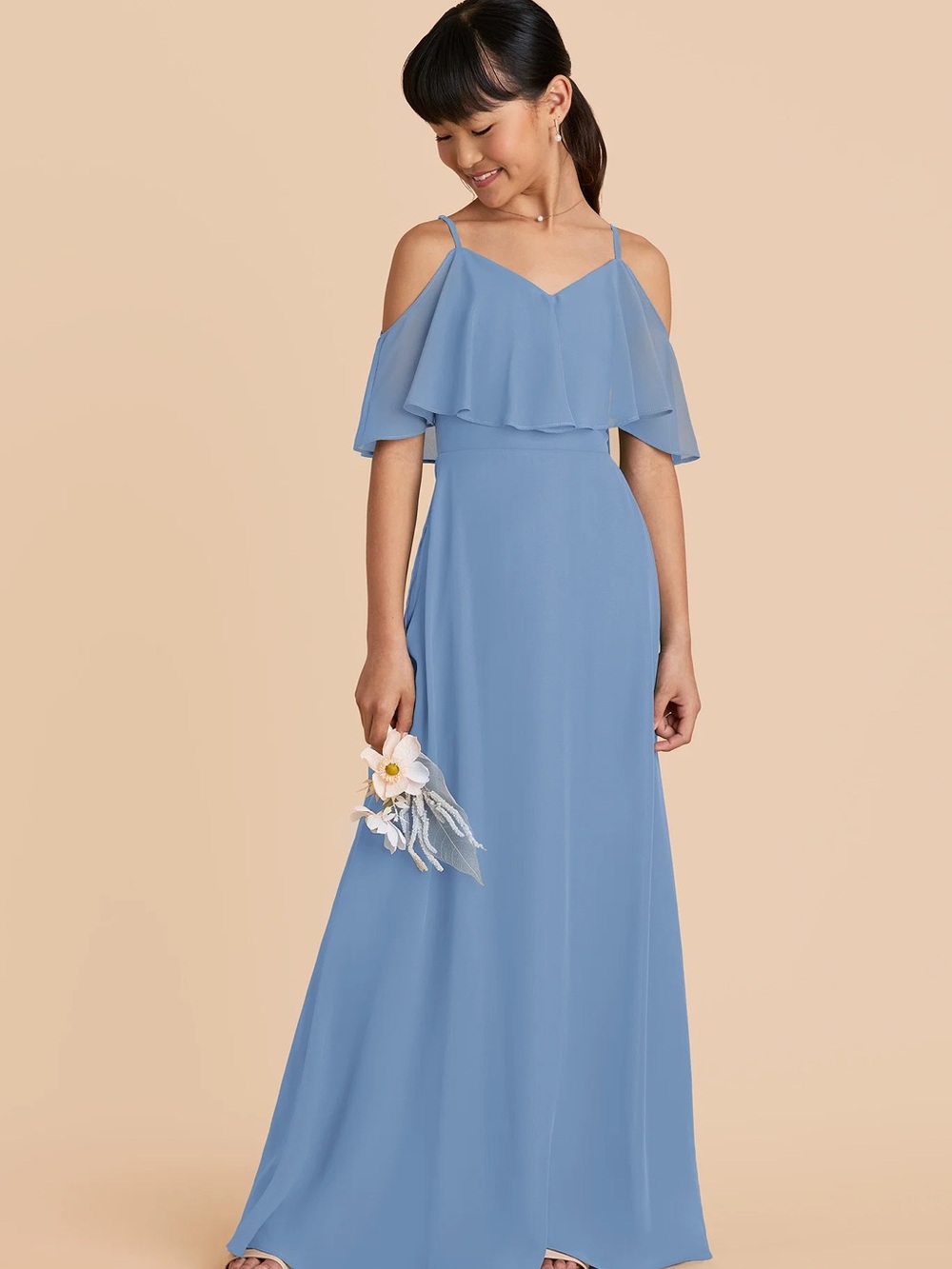 NWT Birdy Grey Janie Dress Light Blue Ruffle Maxi Dress